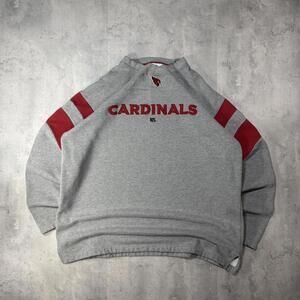 Y2K Grey NFL Arizona Cardinals Baggy Skater Crewneck Sweater